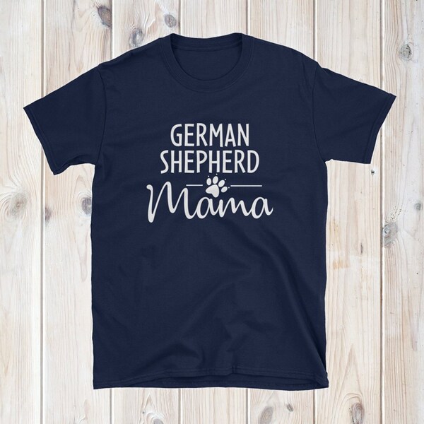 German Shepherd Mama Short-Sleeve Unisex T-Shirt - Navy - Dog - Tee