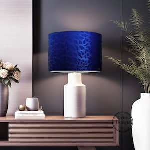 Unique Navy Ombre Patterned Table Lamp, Navy Floor Lamp, Drum Pendant Light, Ceiling Lampshade, Table Lampshade
