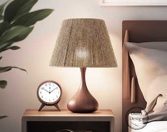 Natural Jute Table Lampshade, Jute Bedside Lamp, Bohemian Pendant, Boho Lampshade, Wicker Lamp Shade, Nursery Lampshade, Table Lamp Shade