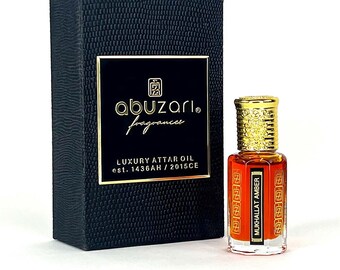MUKHALLAT AMBER Perfume Oil by Abu Zari Fragrances | Notes: Earthy Amber, Leather, Woody and Smoky, Unique Gift Ideas, Gifts for him