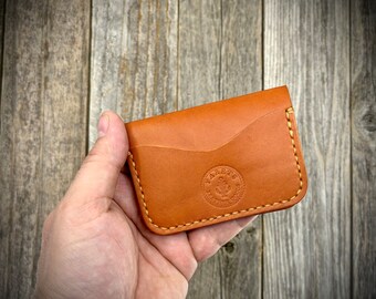 Portafoglio in pelle minimalista, portafoglio bifold in pelle, portafoglio fatto a mano, portafoglio in pelle