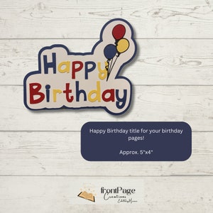 Titre de scrapbooking joyeux anniversaire, embellissement joyeux anniversaire, titre de scrapbooking, titre d'anniversaire, embellissement d'anniversaire