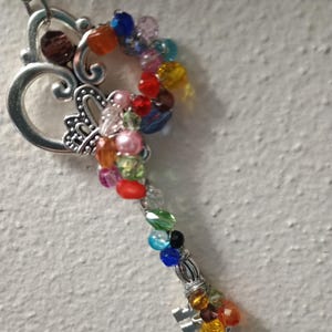 Jeweled Key Necklace Handcrafted #3