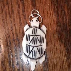 Turtle- Hand Carved Bone Piece for Bone Divination and Throwing Bones