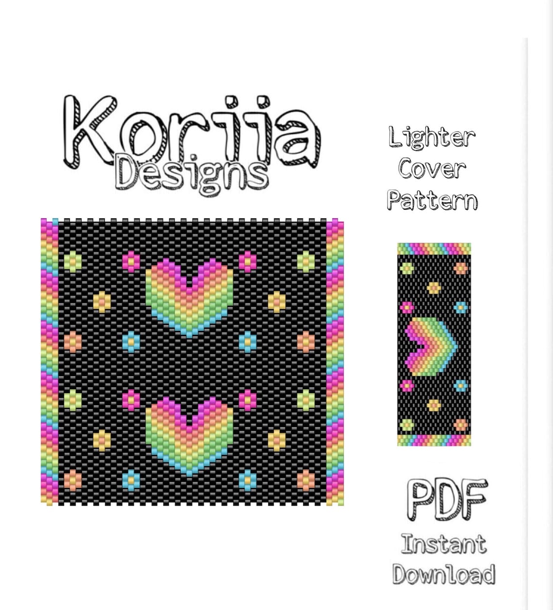 Lighter Cover, Peyote Stitch Pattern, Beading, Pattern, PDF, Miyuki ...