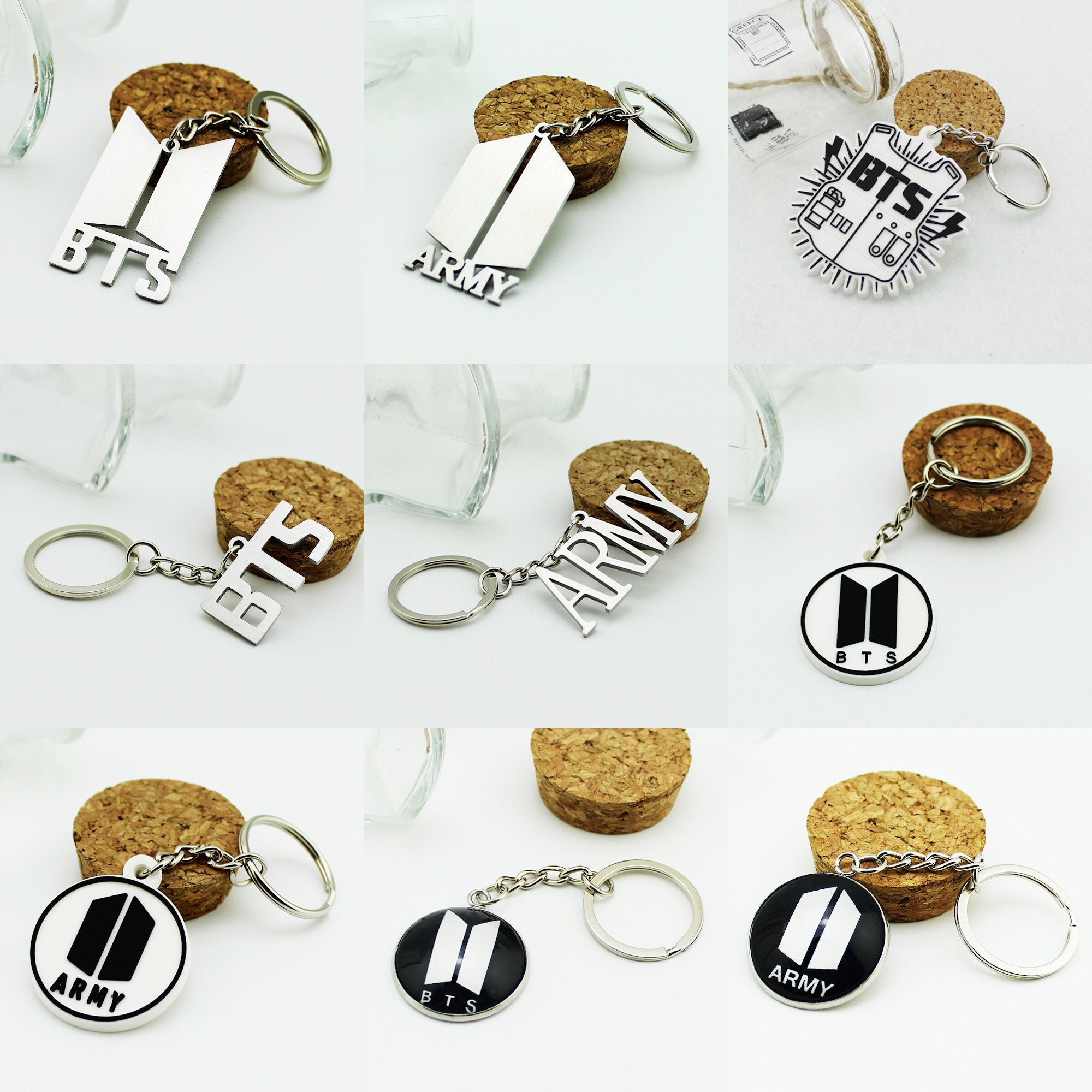 BTS Badge Keychain Bangtan Boys Logo Keychain BTS Keychain Etsy