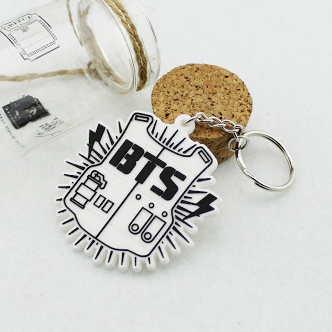 BTS Badge Keychain Bangtan Boys Logo Keychain BTS Keychain Etsy