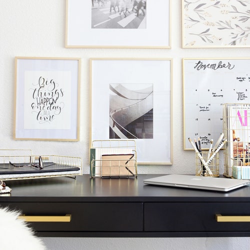 Rose Gold 6 Piece Interlocking Desk Organizer Set Pen Cup 3 Etsy