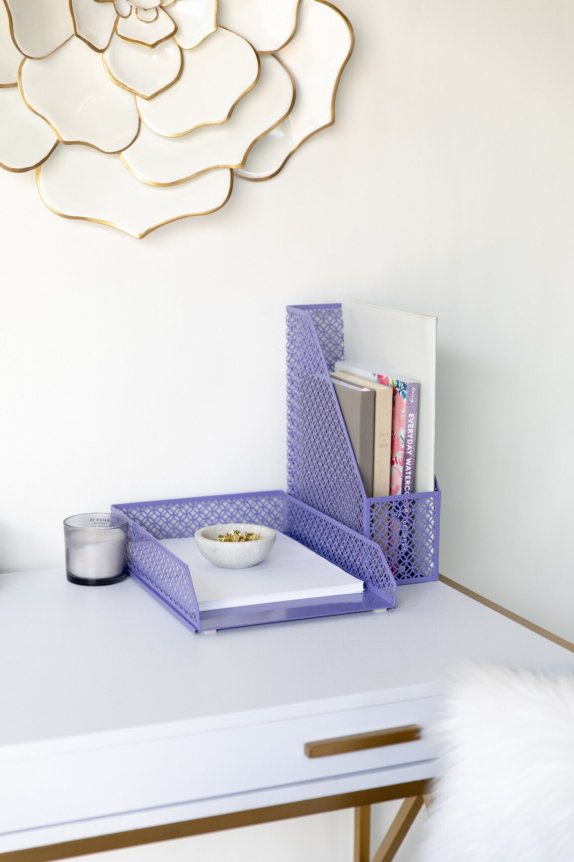 Blu Monaco 6 Piece Purple Desk Organizer Set Desk Organizers Etsy