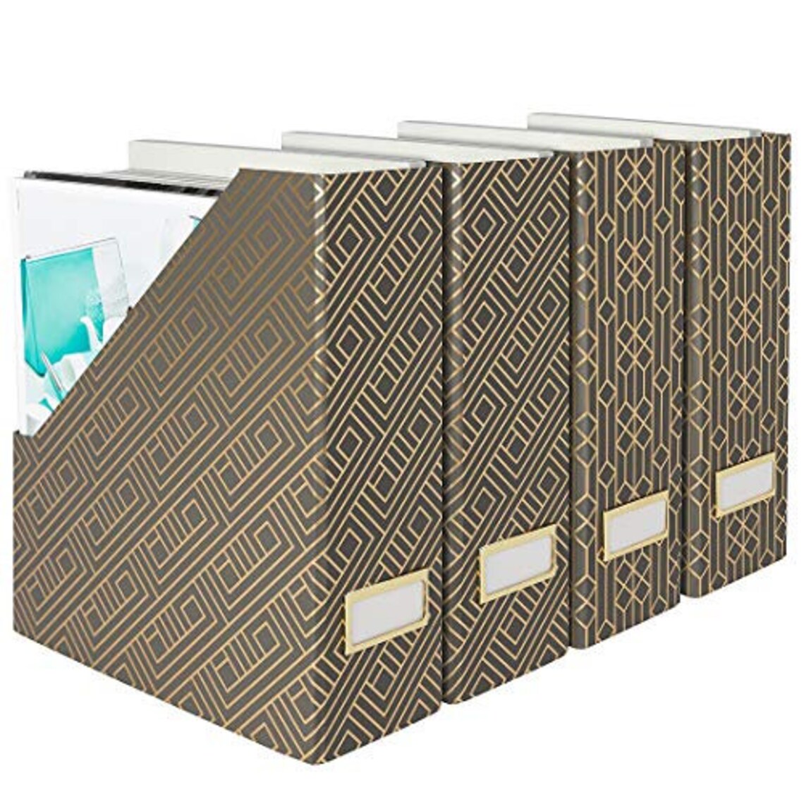 Foldable Magazine File Holder With Gold Label Holder Set of Etsy