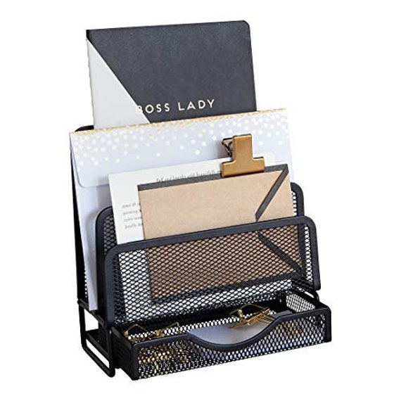 Blu Monaco Office Cubicle Accessories Small Black Wire Mesh Etsy