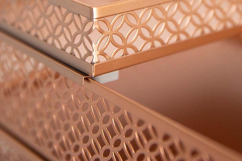 Rose Gold 6 Piece Interlocking Desk Organizer Set Pen Cup 3 Etsy