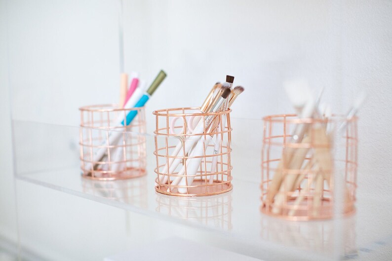 Blu Monaco Rose Gold Desk Accessories For Women Office Wire Etsy