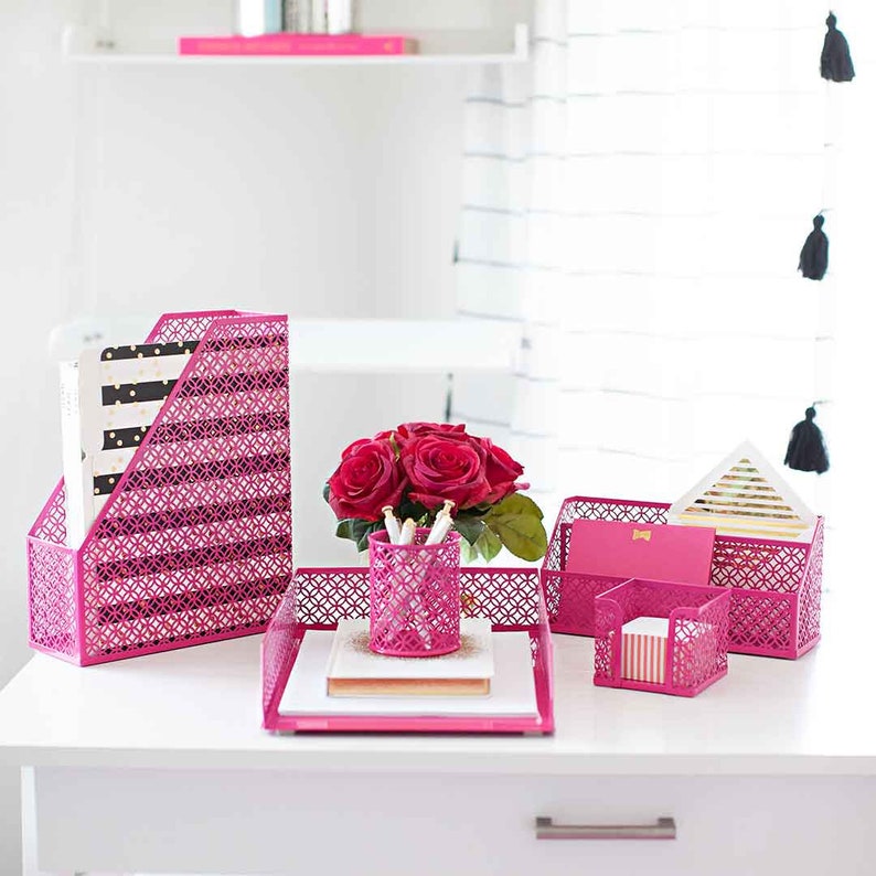 Blu Monaco Pink Office Supplies Hot Pink Desk Accessories for Etsy