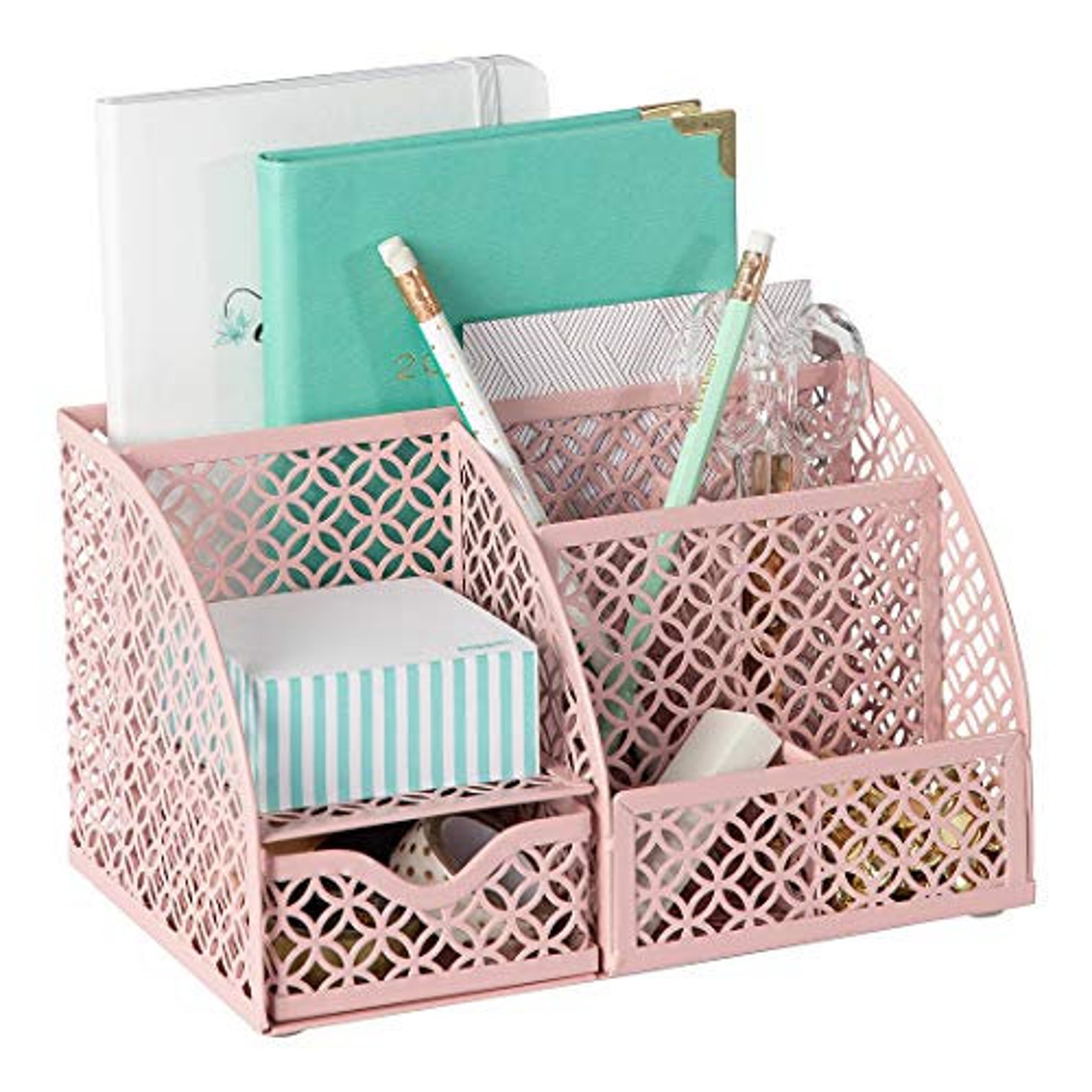 Blu Monaco Light Pink Desk Organizer With Drawer Etsy