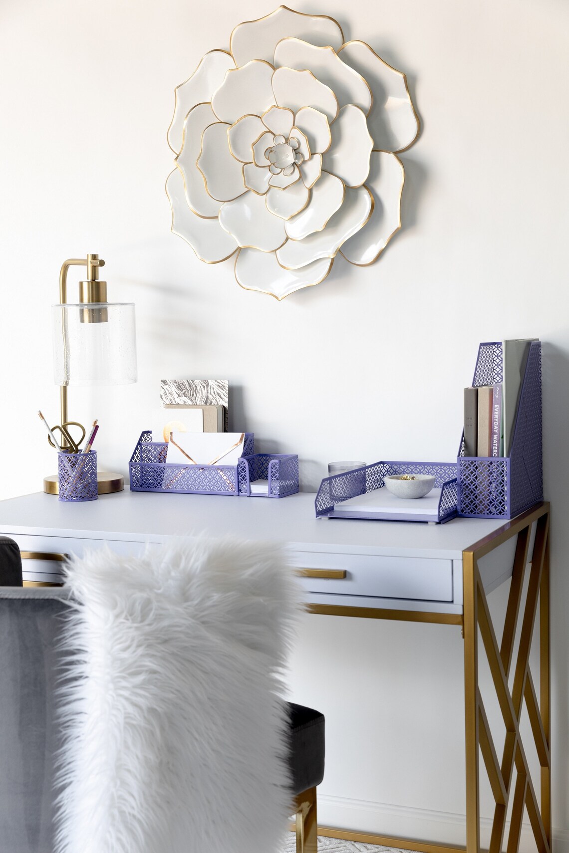 Blu Monaco 6 Piece Purple Desk Organizer Set Desk Organizers Etsy