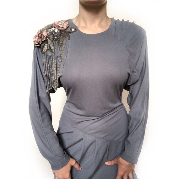 Vintage Embellished Dolman Sleeve Dress