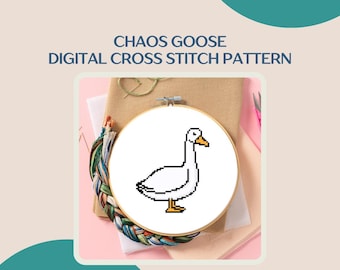 Chaos Goose - Digital Cross Stitch Pattern PDF