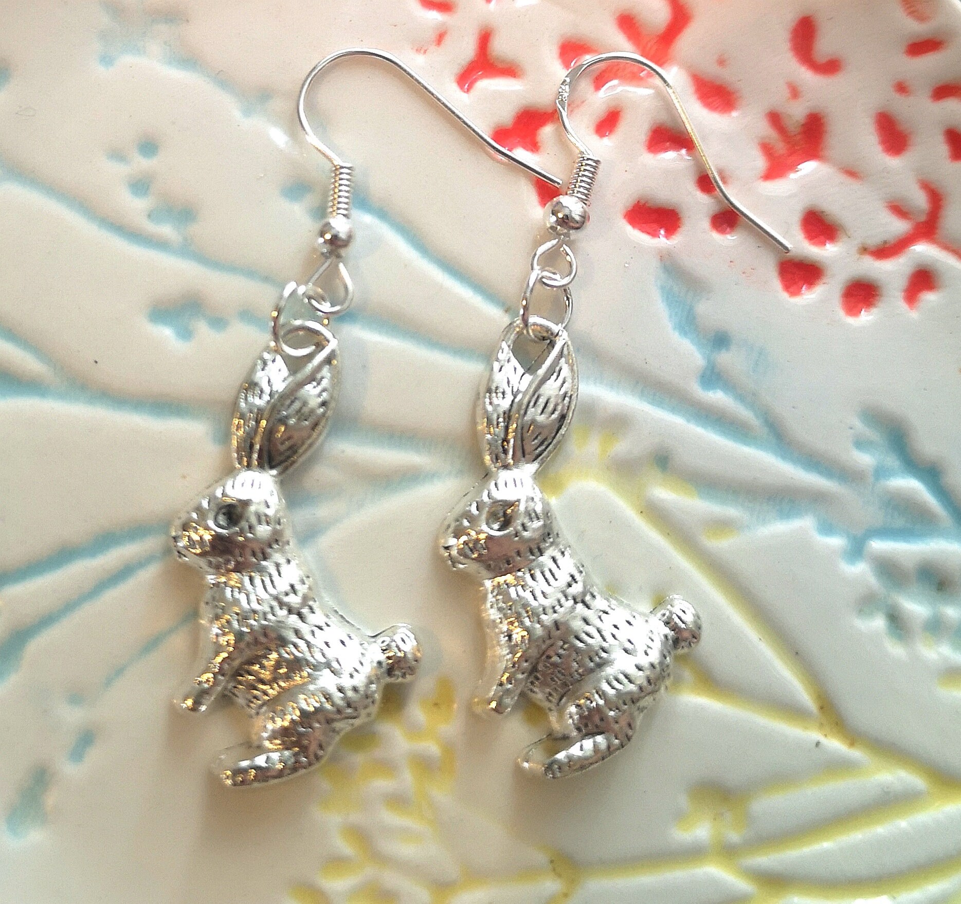 thumbnail image 2 of Alice In Wonderland Rabbit Round Earrings - Stainless Steel Inspired Jewelry For Women 2 of 13