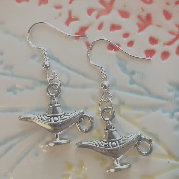 Magic genie lamp earrings (clip conversion available)