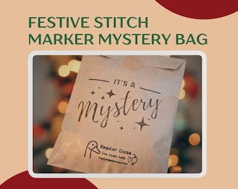 Festive Knitting/crochet stitch marker mystery bag (Holiday/Christmas theme)