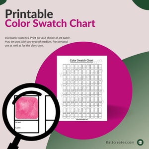 100 Blank Color Swatch Index for Painting, Watercolor, Acrylic, Gouache, Color pencil, Yarn