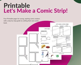 Hojas de trabajo imprimibles para niños Descarga de arte de cómic de tiras cómicas