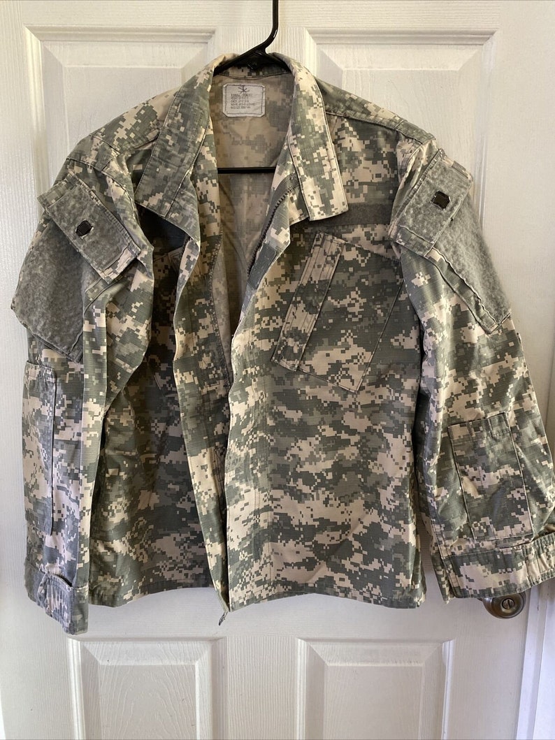 Vintage US Army Combat Uniform Coat Shirt ACU Cotton Blend Non - Etsy