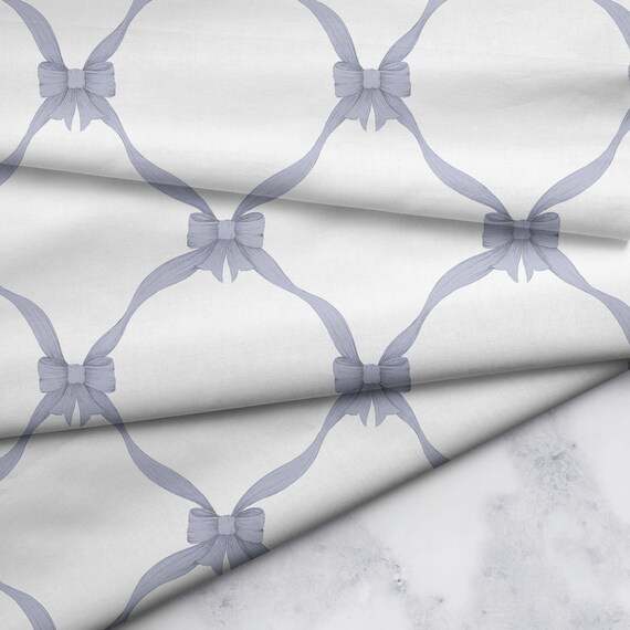 Purple Little Bow Print Fabric Home Decor Pillows Curtains Etsy
