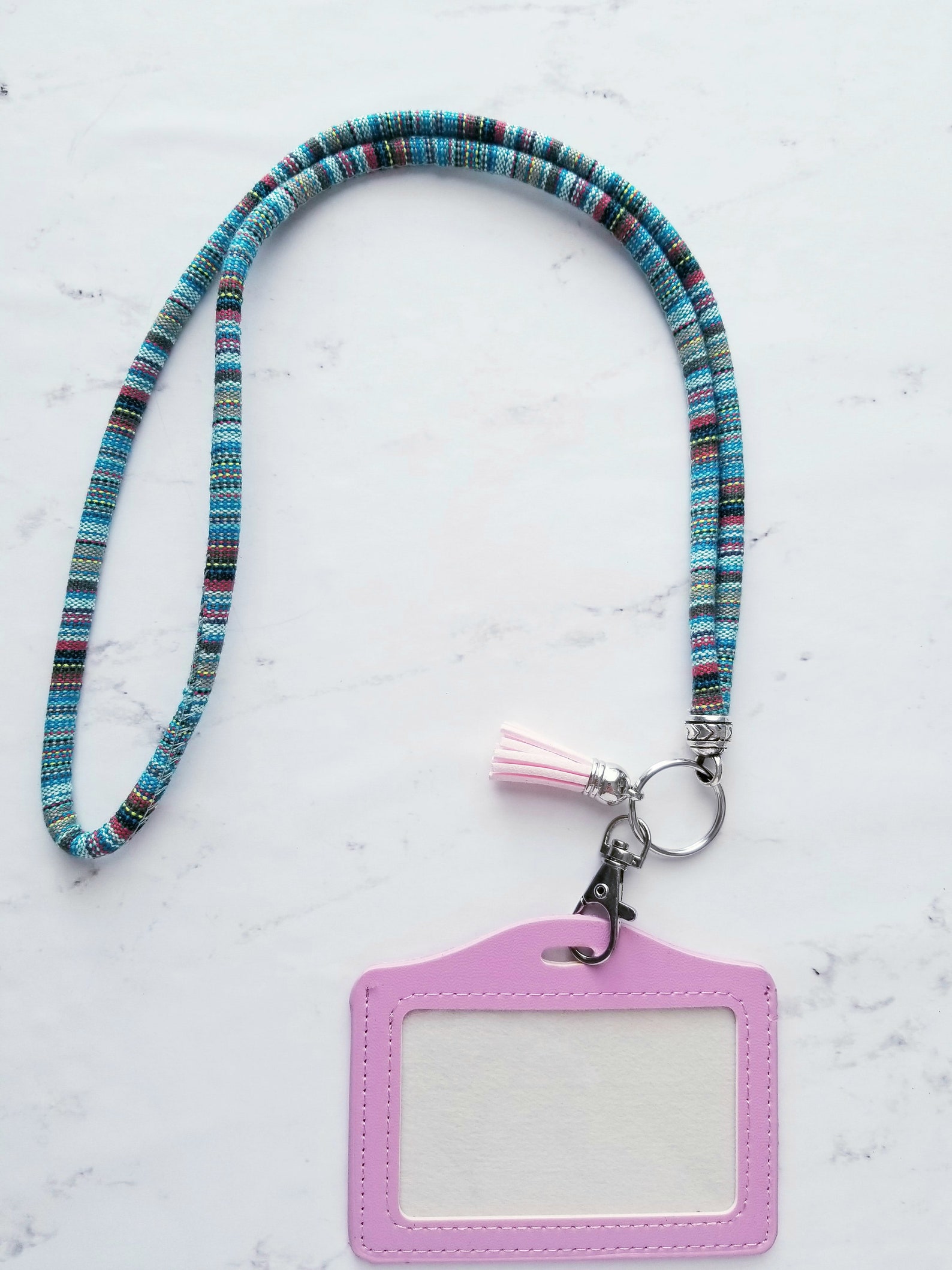 Cotton Thread Light Blue Lanyard Etsy