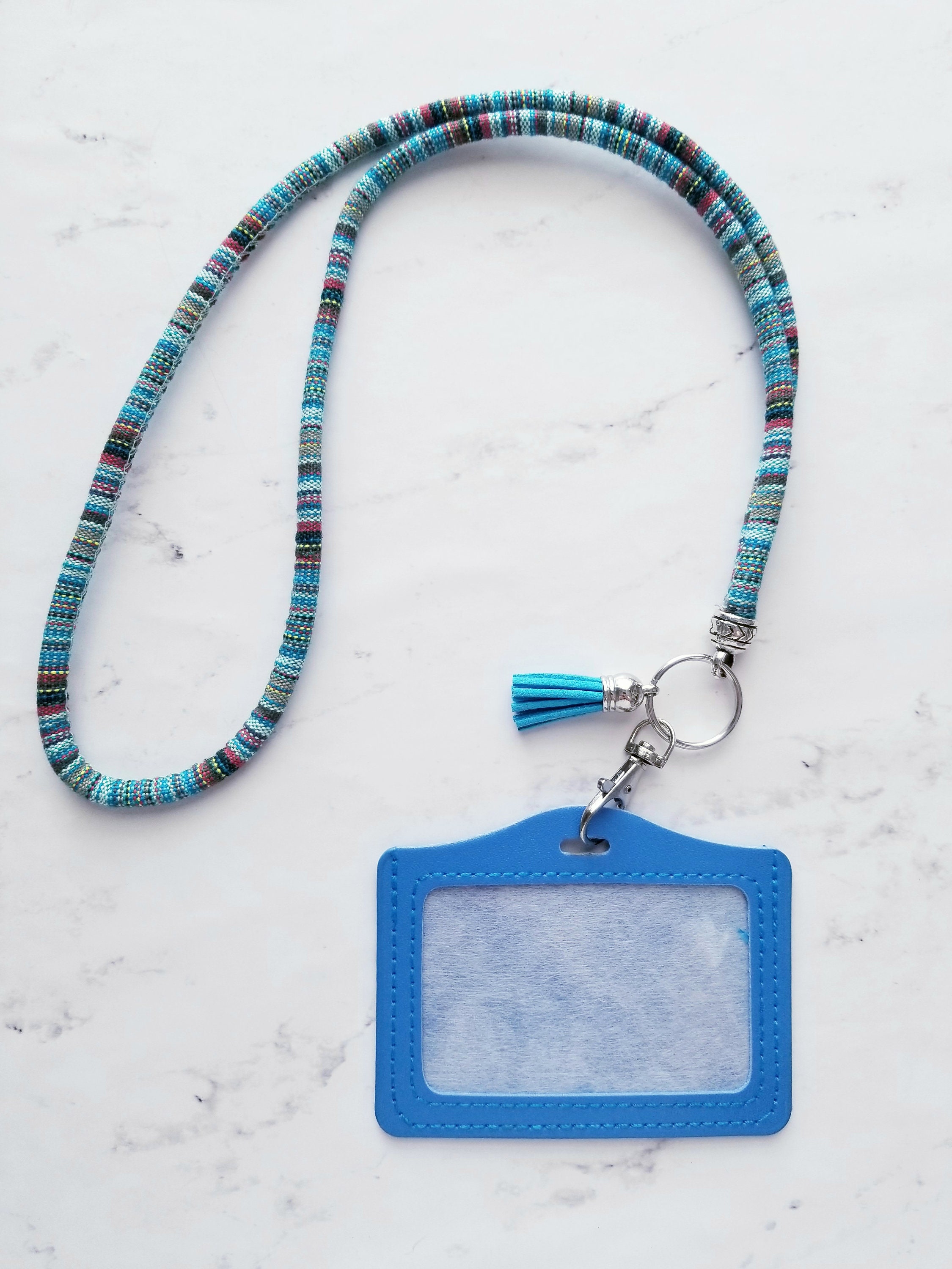 Cotton Thread Light Blue Lanyard Etsy
