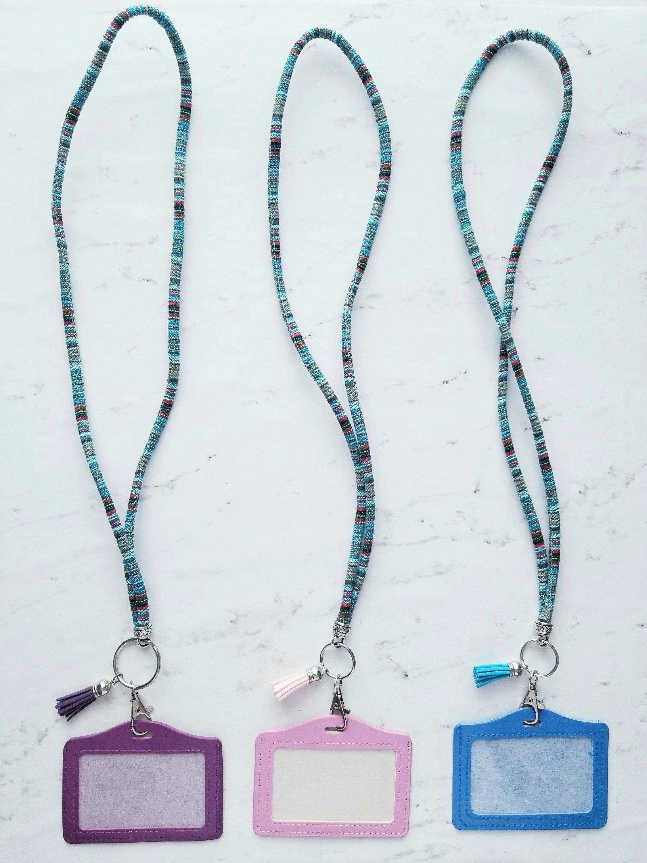 Cotton Thread Light Blue Lanyard Etsy