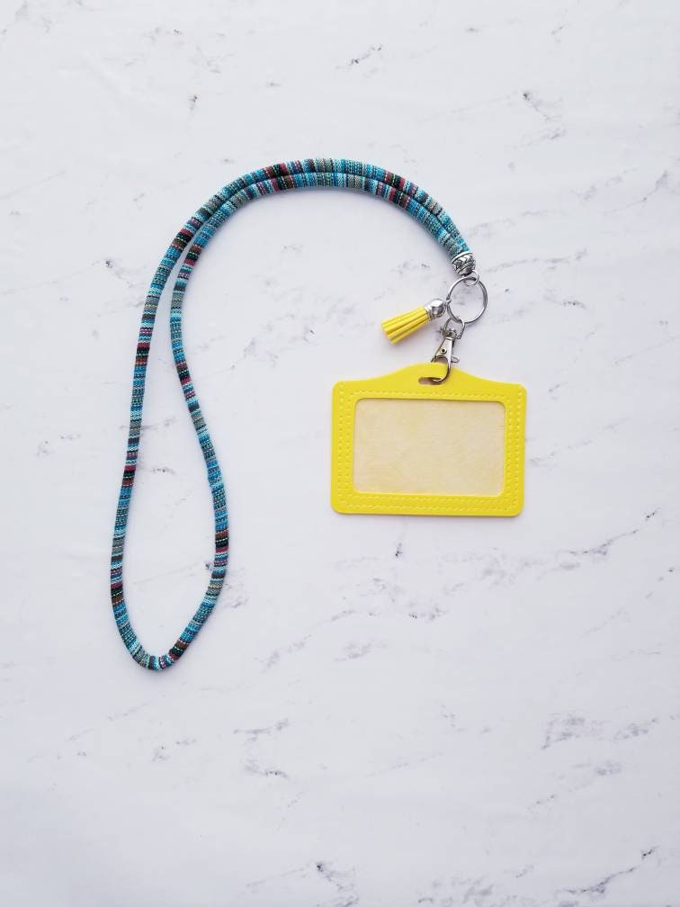 Cotton Thread Light Blue Lanyard Etsy