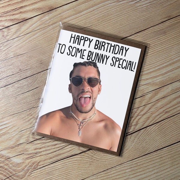 Bad Bunny Birthday Card Printable Etsy