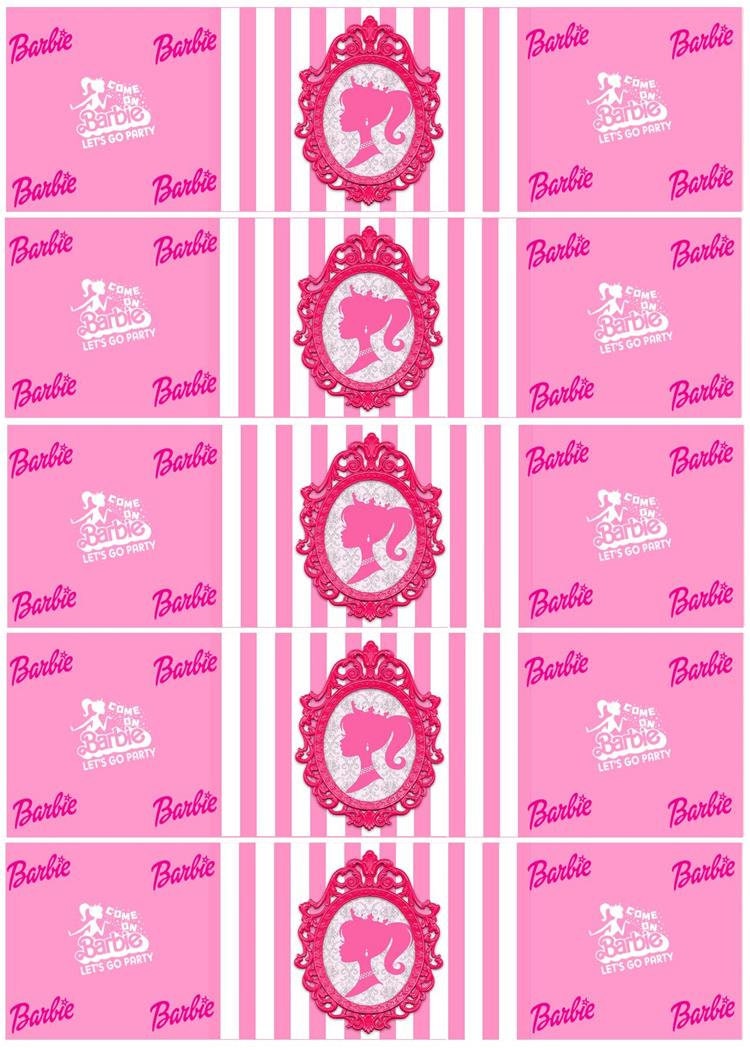 Barbie Barbie Party Barbie Water Bottle Labels Barbie Girl Barbie