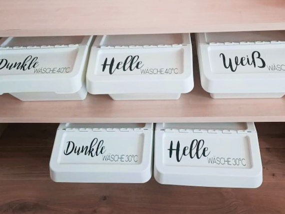 Beschriftung SORTERA Boxen IKEA fr Wsche Handtcher Kche Kleidung  Abstellkammer in schwarz wei Wunsch Personalisiert Deckel Aufkleber -  Etsy.de