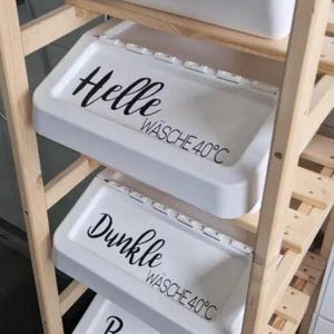 Beschriftung SORTERA Boxen IKEA für Wäsche Handtücher Küche Kleidung Abstellkammer in schwarz weiß Wunsch Personalisiert Deckel Aufkleber