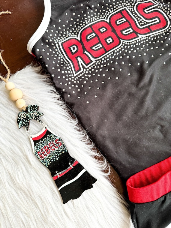 Custom Cheer Uniform Wooden Ornament W/ or W/O Rhinestones