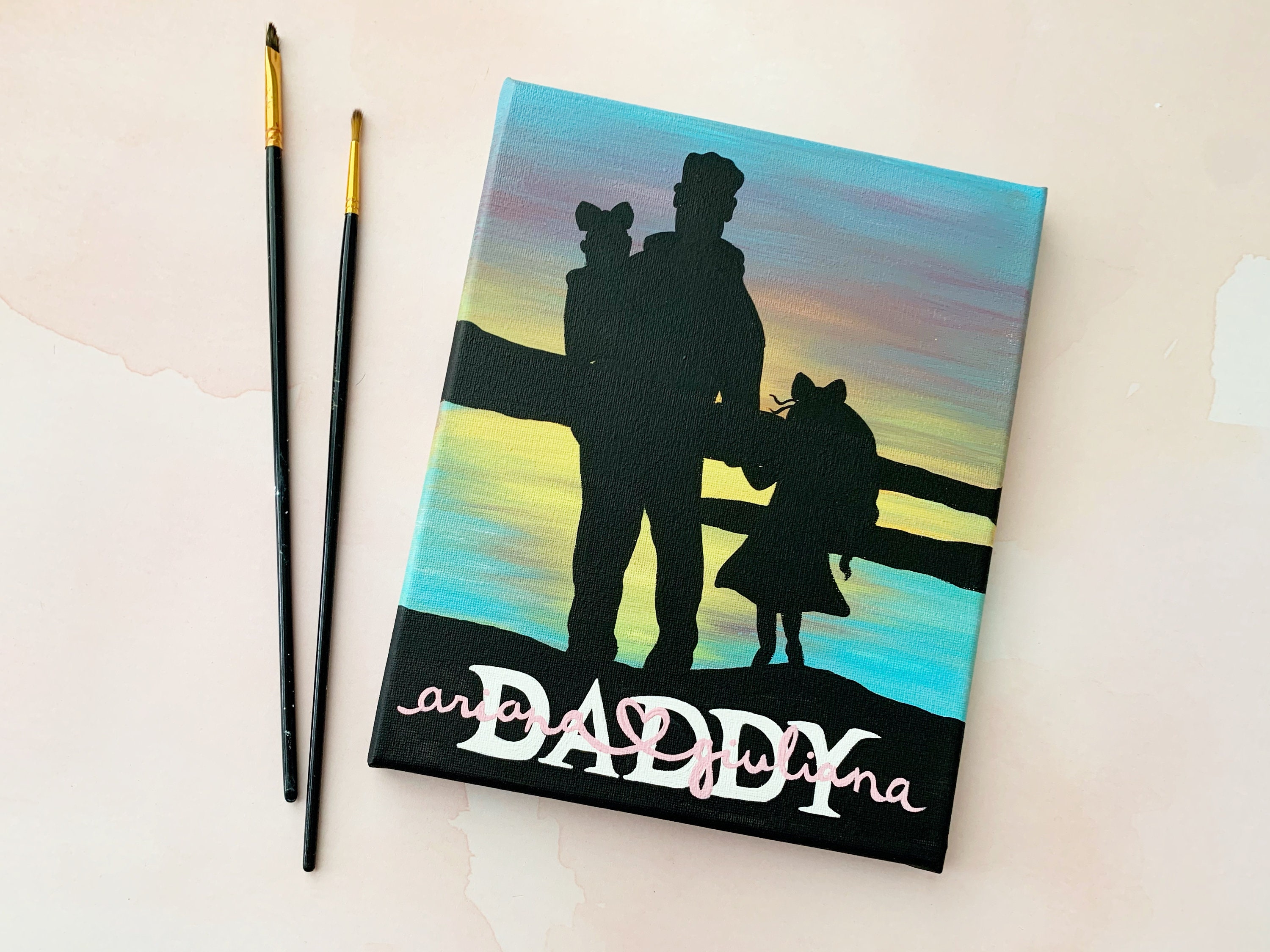 CUSTOM Father's Day Canvas Painting Father Son | Etsy