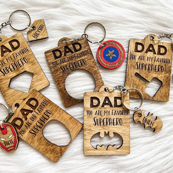 Dad Favorite Superhero Keychain, Dad Superhero Gift, Fathers Day Keychain, Fathers Day Superhero Keychain, Custom Gifts For Dad, Superhero