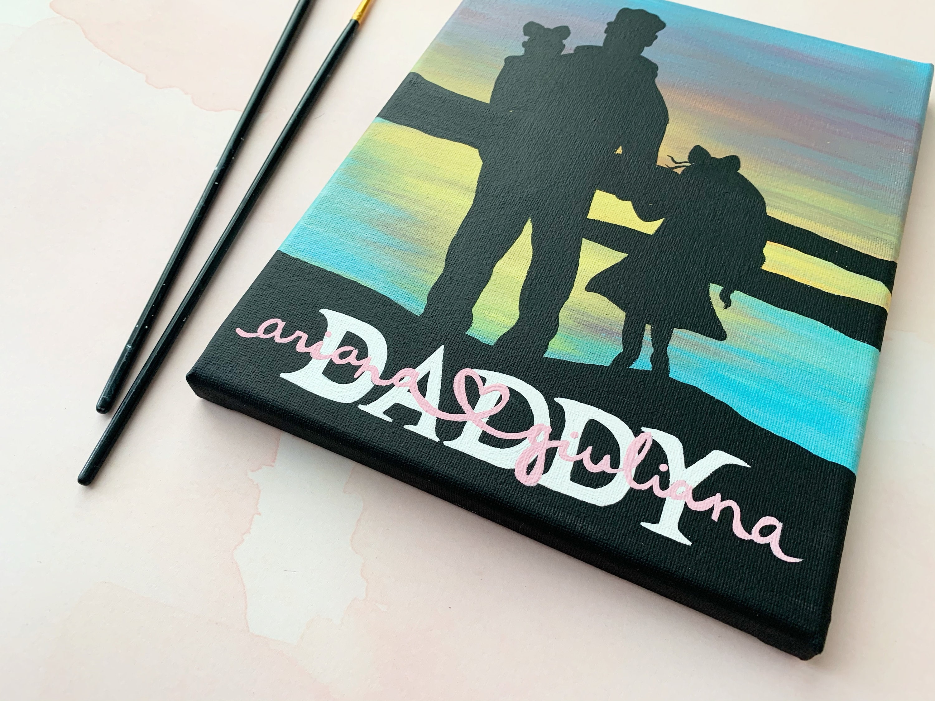 CUSTOM Father's Day Canvas Painting Father Son Etsy