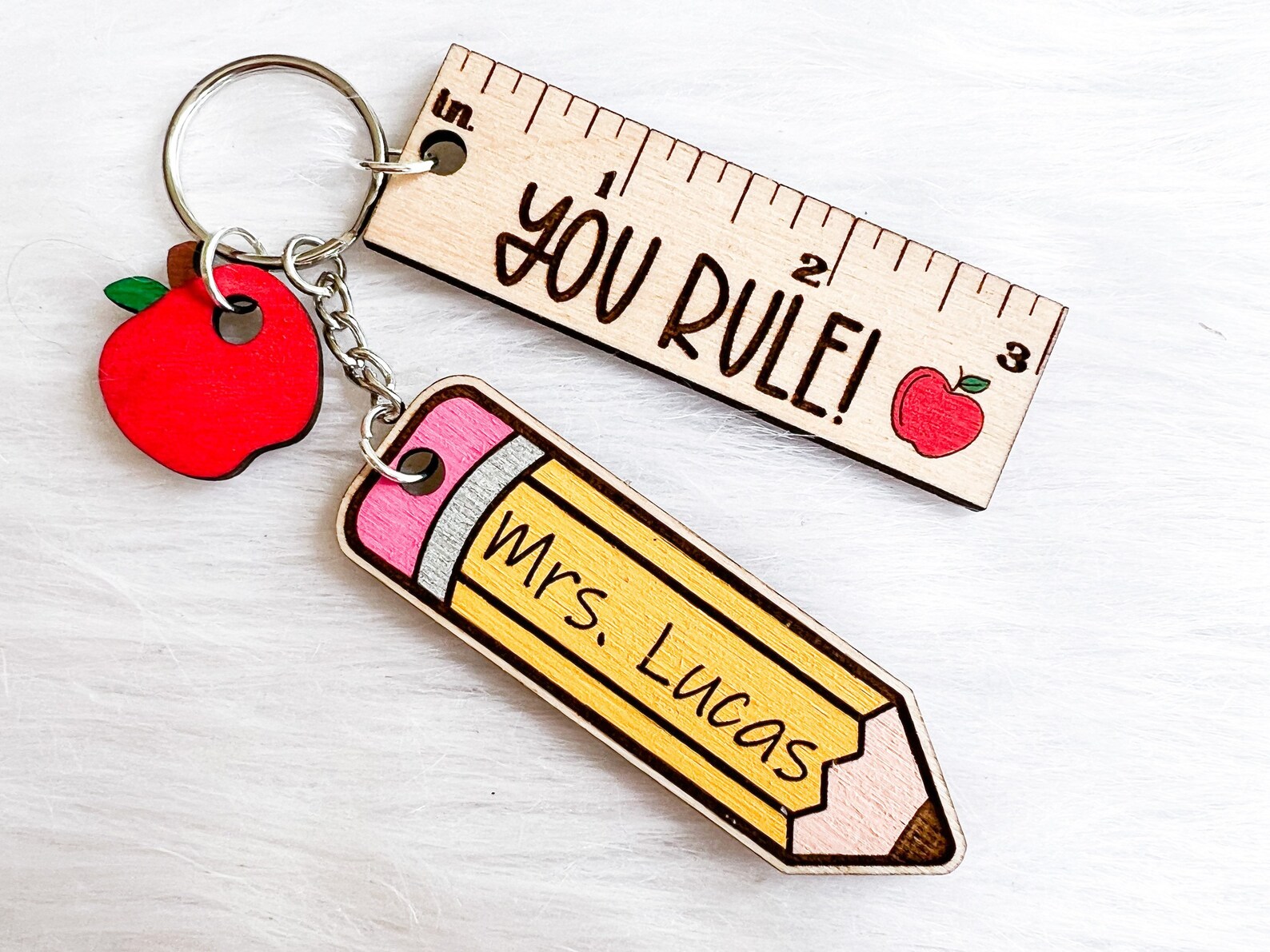 You Rule Teacher Keychain Personalized Teacher Keychain Etsy