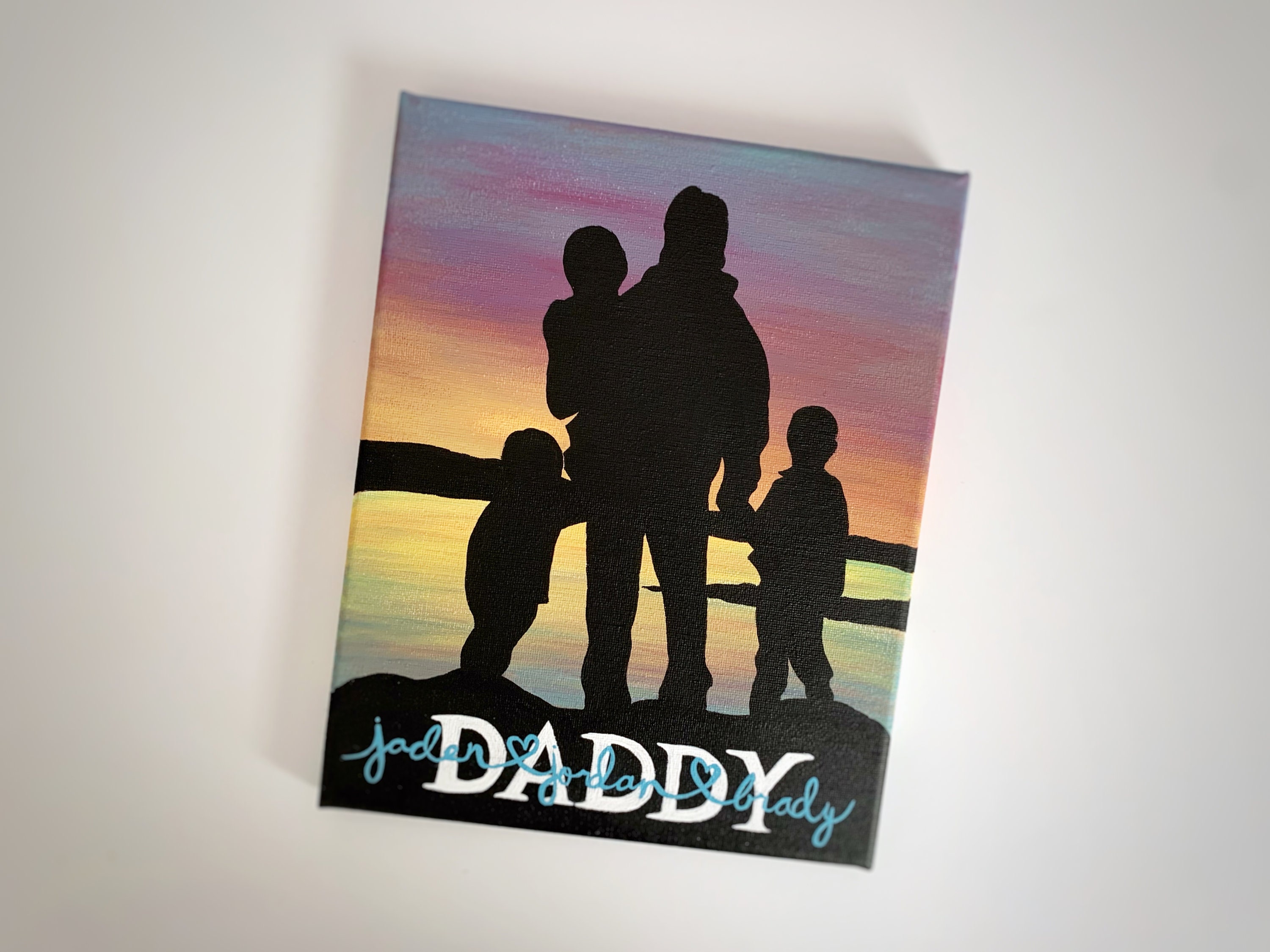 CUSTOM Father's Day Canvas Painting Father Son Etsy