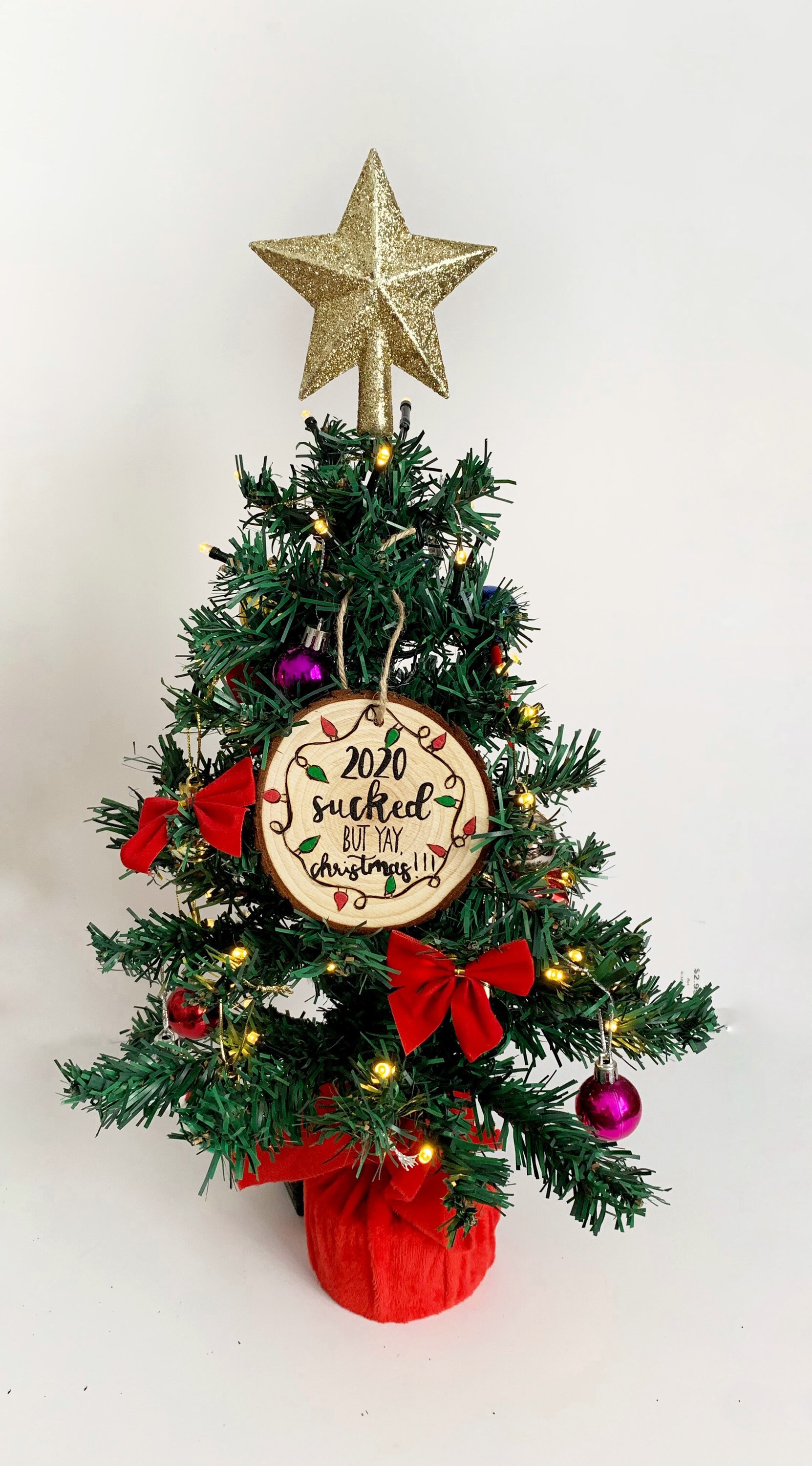 2020 Christmas Ornament, 2020 survivor, 2020 Wood Slice Ornament, Wood