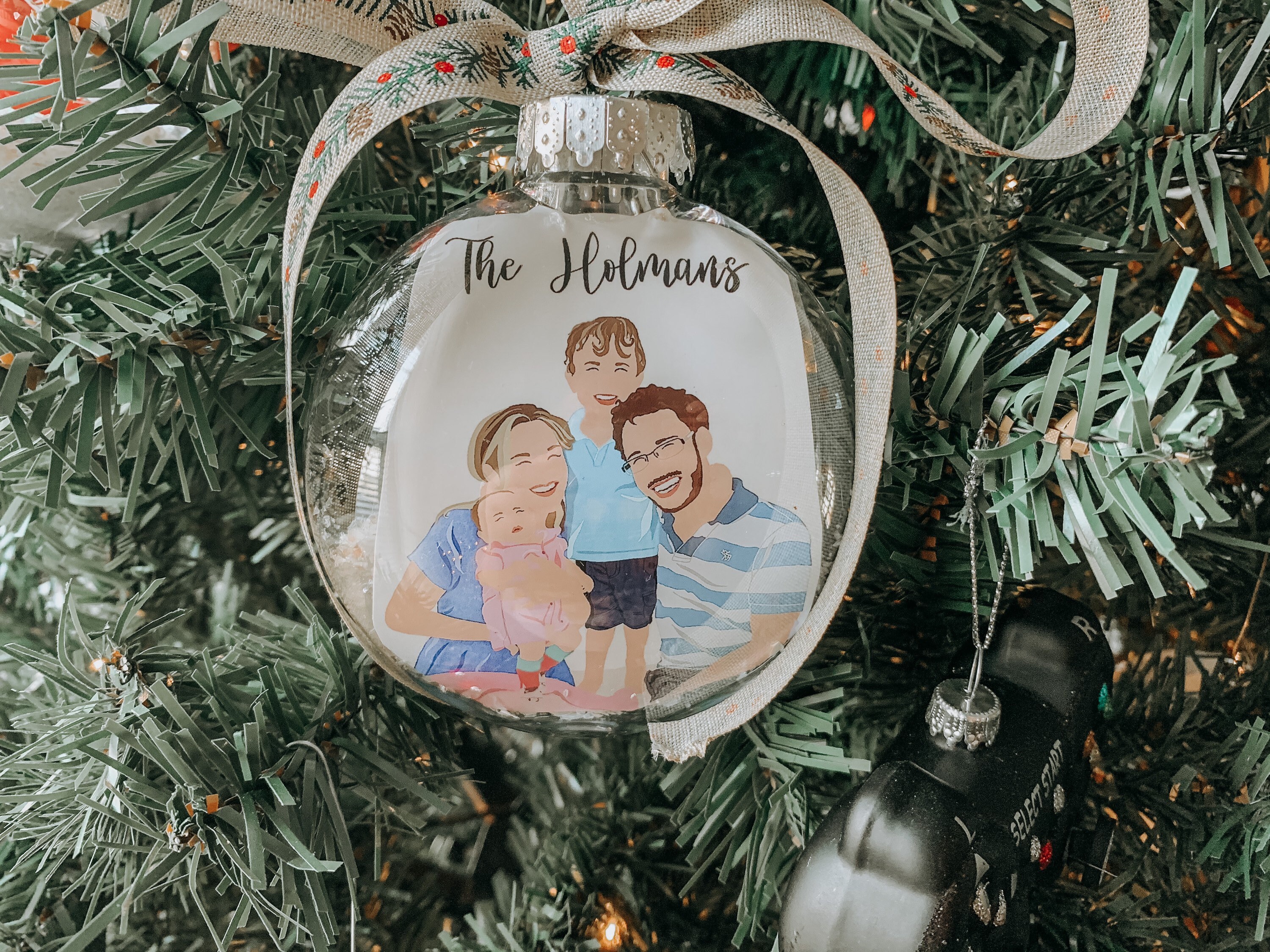 Custom Family Christmas Ornament, Digital Portrait Ornament, 2020 ...