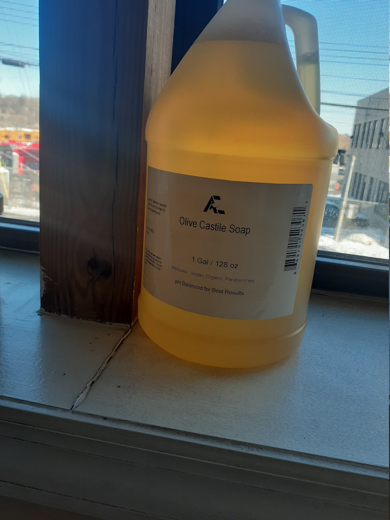 Organic Liquid Castile Soap Unscented 1 Gallon (128 oz) Size image 2