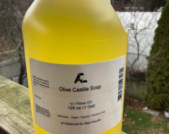 Organic Rose Castile Soap 1 Gallon (128 oz) Size