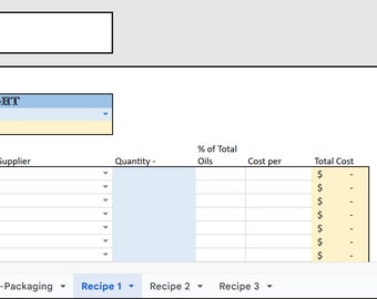 Soap Recipe Calculator & Costing / Soap Calculator / Excel - Google Sheets
