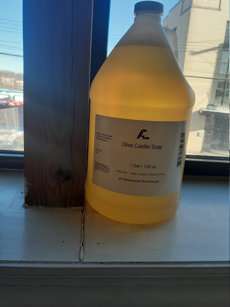 Organic Liquid Castile Soap Unscented 1 Gallon (128 oz) Size image 3
