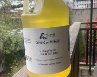 Organic Lavender Castile Soap 1/2 Gallon (64 oz) Size